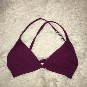 JOLYN CABERNET TRIANGLE TIE BACK TOP